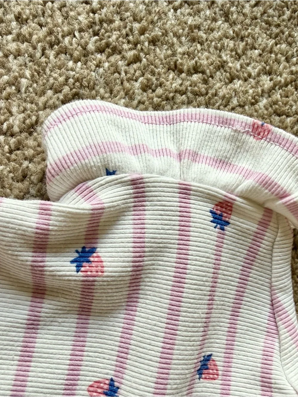 Cat & Jack Light Pink Ribbed Top with Orange Logo